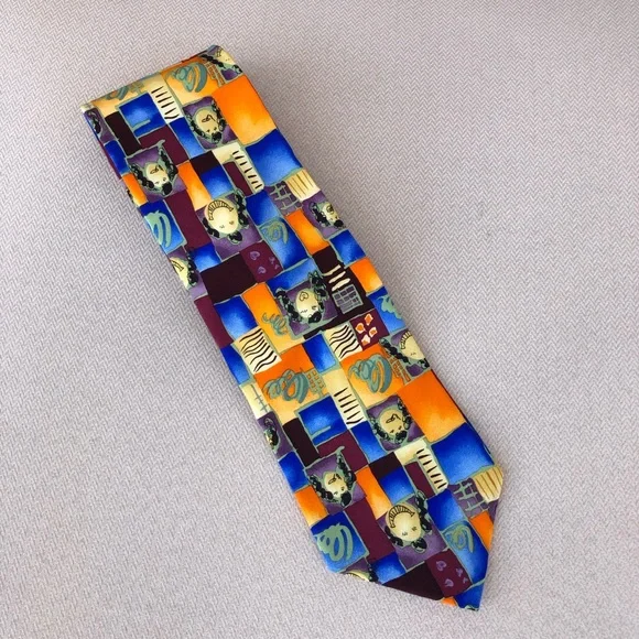 Gilda's Club Men's Silk Multicolor Classic Style Made in USA Tie - Picture 3 of 9